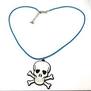 White Skull & Crossbones Soft PVC Necklace (W3)